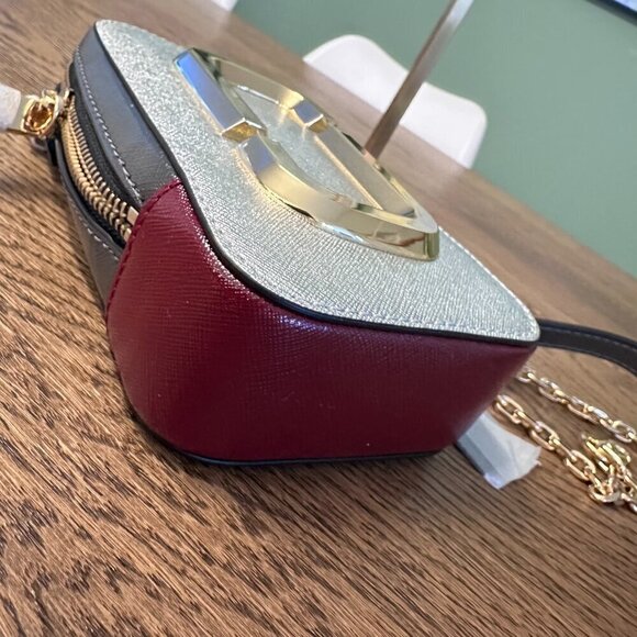 NWT! New Marc Jacobs Hot Shot Crossbody Leather Bag -Silver multi - Picture 11 of 12